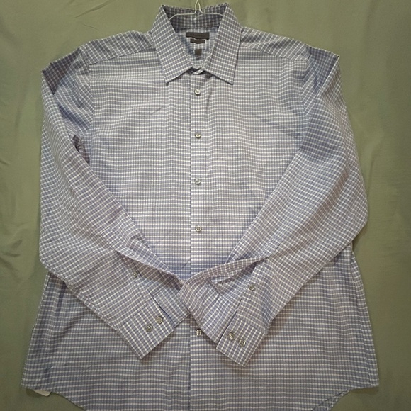 Calvin Klein Slim Fit Long Sleeve Dress Shirt Checkered - Picture 1 of 3
